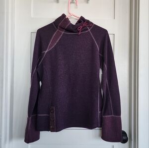 Prana Purple Cowl Neck Sweater